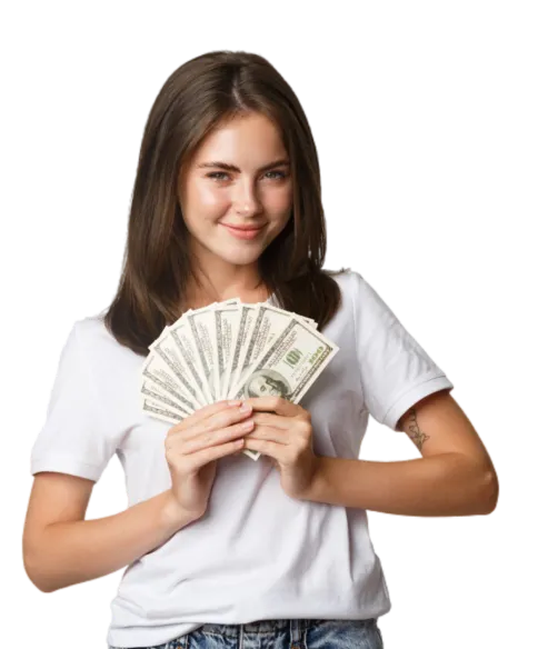 Chica con billetes